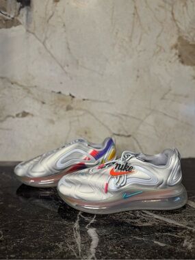 Nike Silver Athletic Sneakers with Multicolor Accents